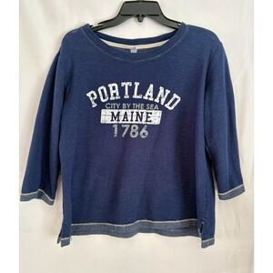 Portland Maine Blue 3/4 Sleeve Teemax Size Large Sweatshirt
